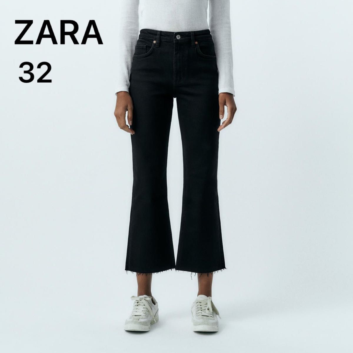 ZARA ザラ デニム ミッドライズ クロップド デニムパンツ フレア ZARA ザラ デニム ミッドライズ クロップド デニムパンツ フレア