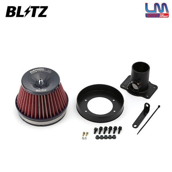 BLITZ ブリッツ サスパワー コアタイプLM レッド エアクリーナー カローラ NZE121 NZE124 H12.8~H18.10 1NZ-FE 59065