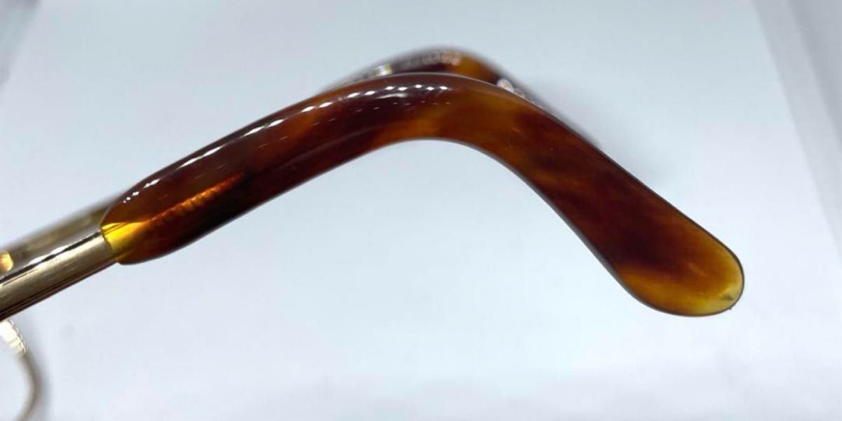 未使用品 本鼈甲 べっ甲 メガネフレーム K12金張り仕上げ レトロ 未使用品 本鼈甲 べっ甲 メガネフレーム K12金張り仕上げ レトロ