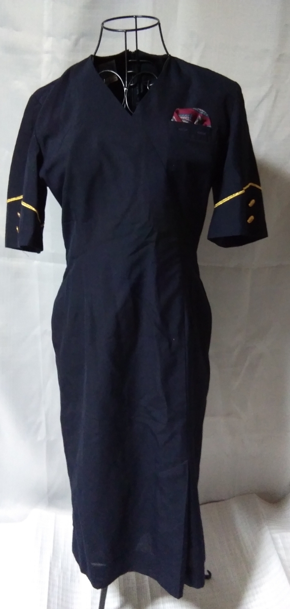  Continental aviation cabin attendant navy blue color uniform CA air ho stereo s flight a ton Dan to