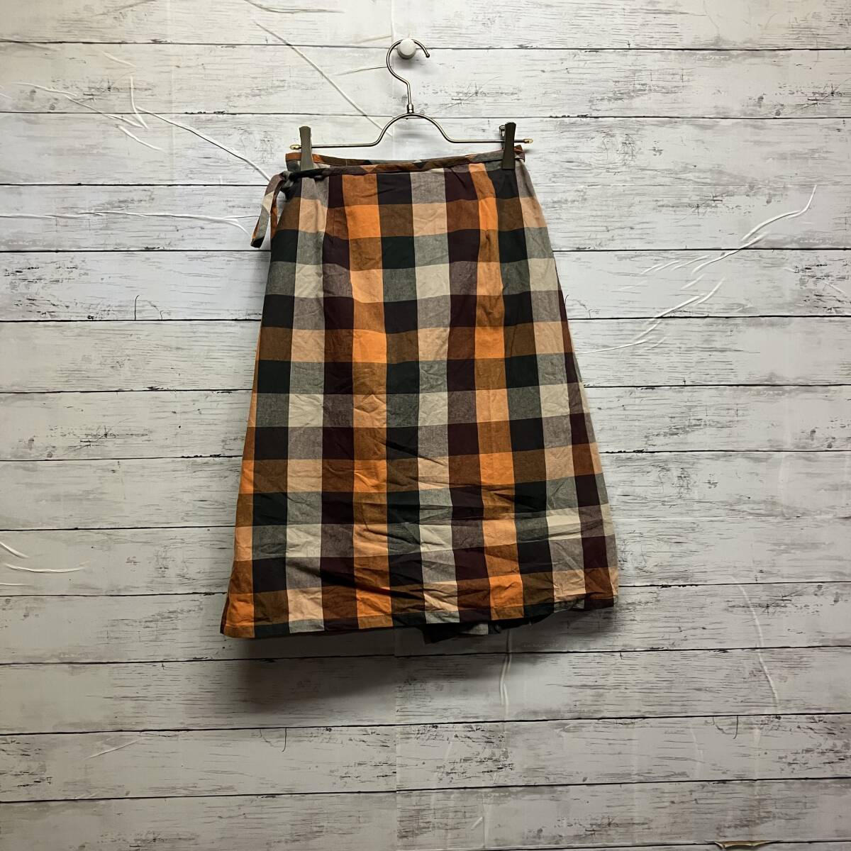 【OLIVE des OLIVE】日本制ブロックチェック巻きスカート
