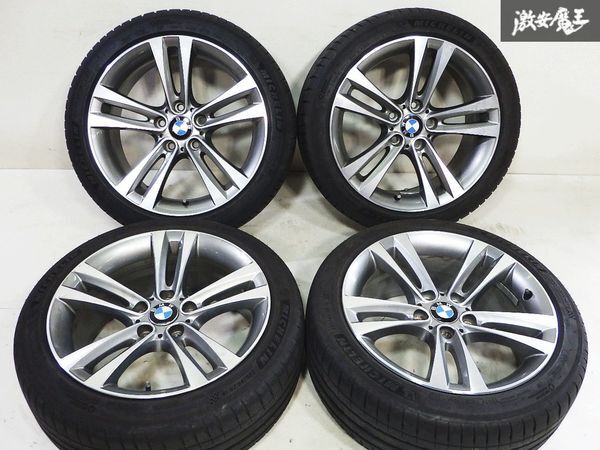 ★美品★ ●BMW 純正 F30 F31 3シリーズ 18インチ 8J +34 PCD120 5H 5穴 ホイール ミシュラン 225/45ZR18 2018年/2019年 タイヤ 4本セット