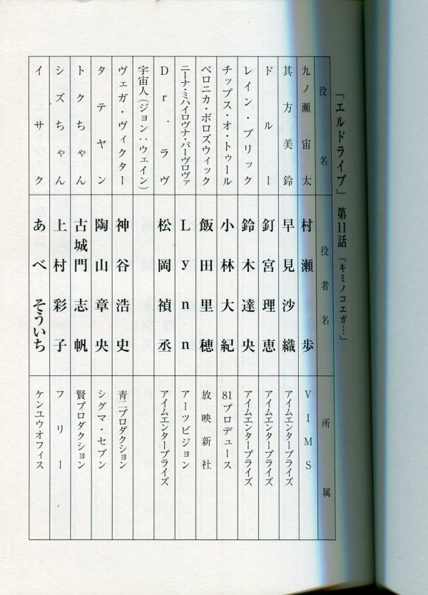 0E21{el DLIVE L Drive } anime AR script [ no. 11 story Kimi nokoega***](1908-020)