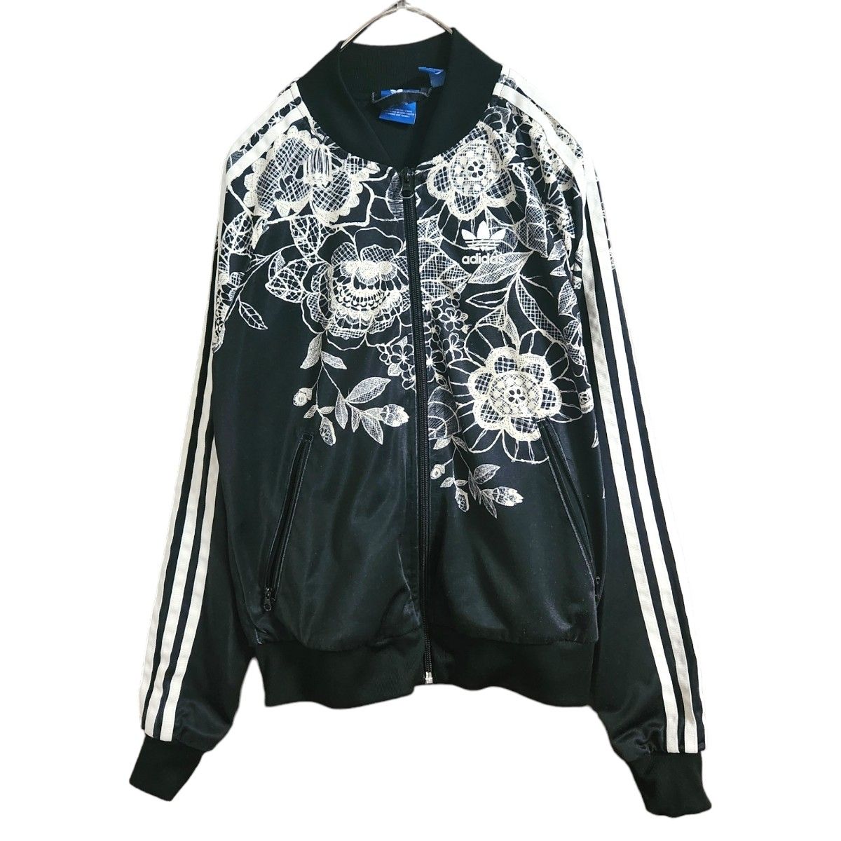ジャケット 総柄 adidas アディダス トラックジャケット 黒 ジャケット 総柄 adidas アディダス トラックジャケット 黒