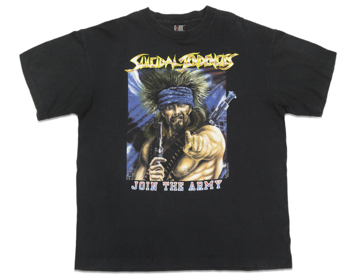 【10％OFF】 Tシャツ ARMY』 THE 『JOIN TENDENCIES SUICIDAL USA製 1993年 激レア! D.R.I. S.O.D ZORLAC RELIGION BAD FLAG BLACK THREAT MINOR EXCEL Tシャツ
