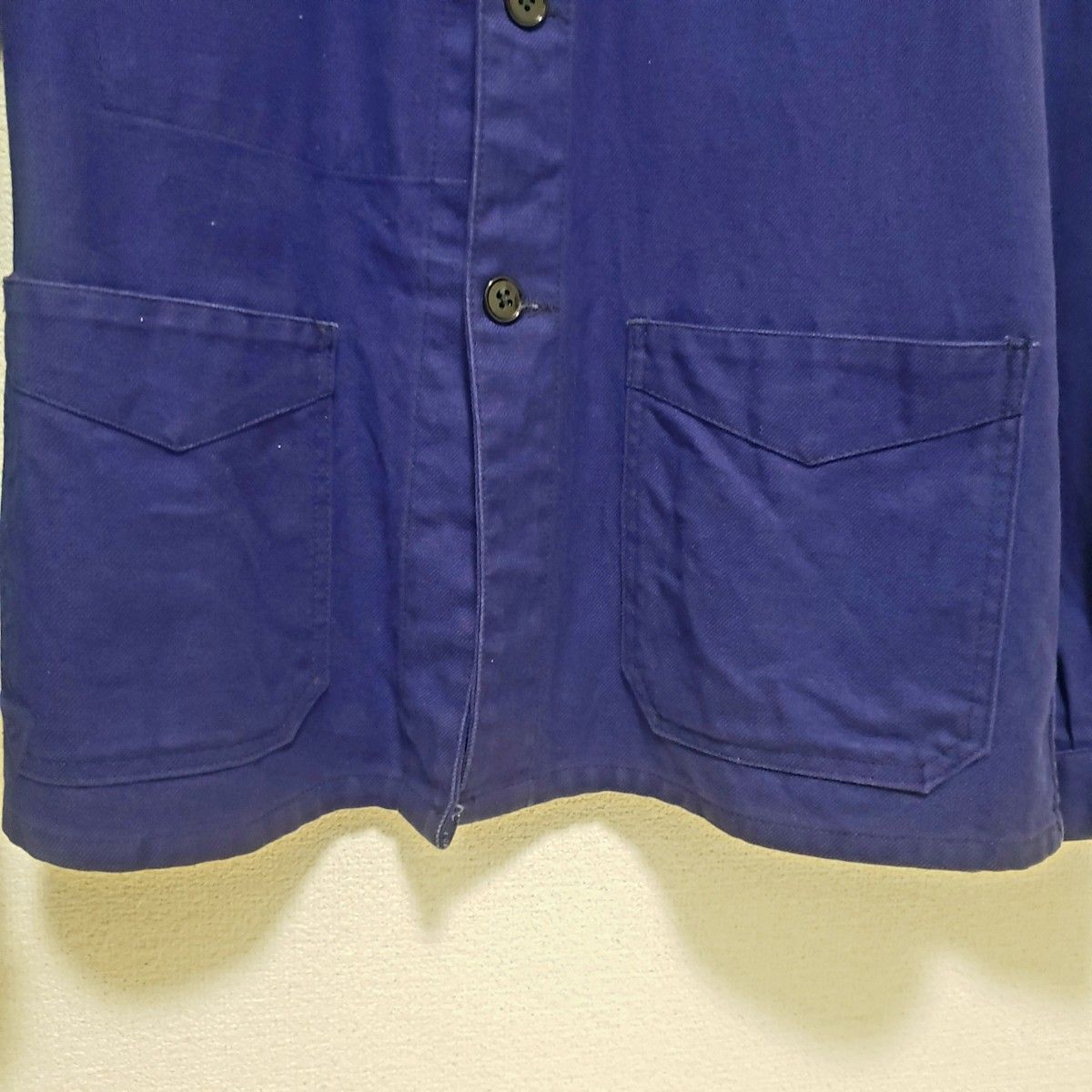 40s フレンチ ワークジャケット Vポケット 丸襟 コットンツイル 40s フレンチ ワークジャケット Vポケット 丸襟 コットンツイル