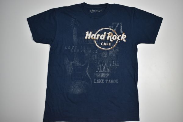 ☆US古着 Hard Rock CAFE ハードロックカフェ プリント Tシャツ ネイビー【M】コットン　　　　　◆9572◆_画像5