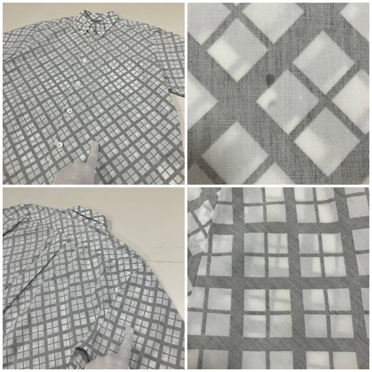 00s 田中オム コムデギャルソンオム インサイドアウト オーバーサイズ 半袖 シャツ チェック HOMME 銀タグ VINTAGE archive 4070479_画像10