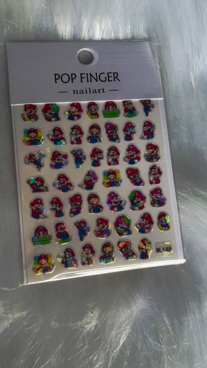★新品 ネイルシール【 M148 】マリオ 1枚 キャラクターネイルシール ネイルステッカー 貼るだけ ネイルアート