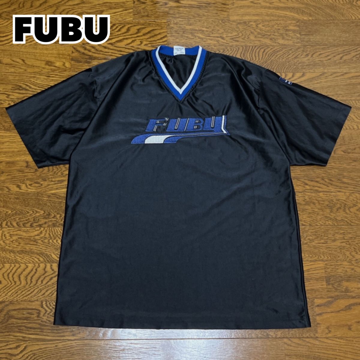 90s FUBU フブ ゲームシャツ Vネック 刺繍ロゴ ストリート XXL 90s FUBU フブ ゲームシャツ Vネック 刺繍ロゴ ストリート XXL