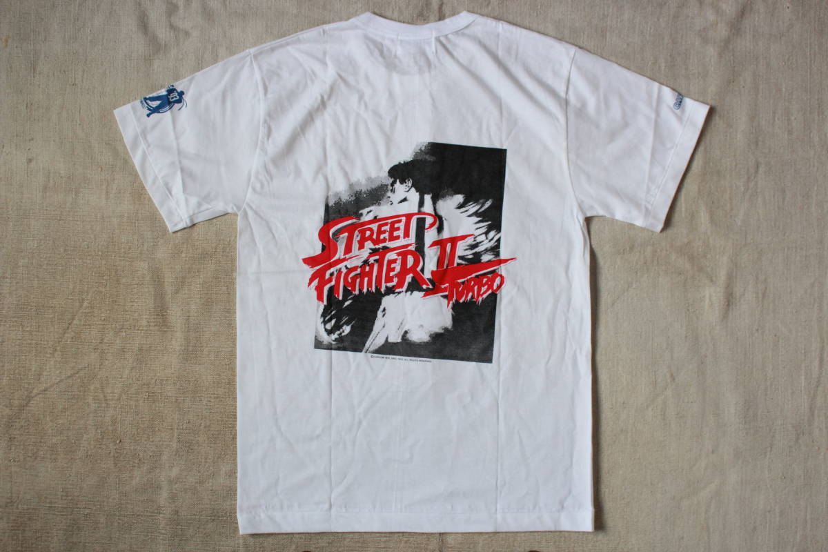 新品 1990s 非売品 CAPCOMヴィンテージ カプコン ストリートファイターII チャンピオンシップ ゲーム Tシャツ スト2国技館 レア 格闘ターボ