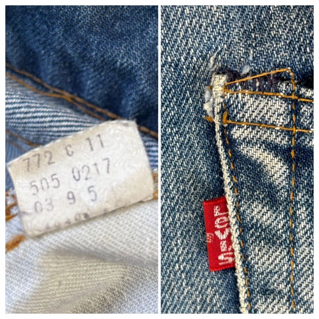 USA製 Levi's 505 66 前期 スモールe 黒カン シングル USA製 Levi's 505 66 前期 スモールe 黒カン シングル
