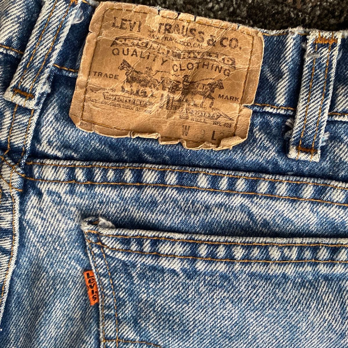 希少80s USA製 Levi'sリーバイス 550 ケミカルウォッシュ デニム 希少80s USA製 Levi'sリーバイス 550 ケミカルウォッシュ デニム