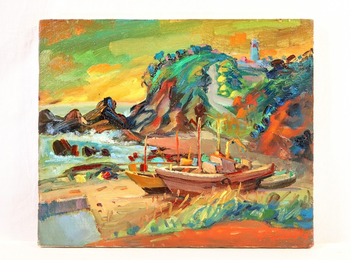 Yahoo!オークション - 真作 山本仁吉 油彩「潮ノ岬」画寸 F8 Yahoo!オークション - 真作 山本仁吉 油彩「潮ノ岬」画寸 F8