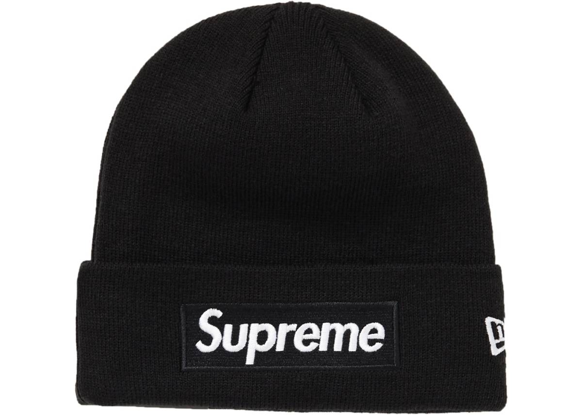 国内正規品☆2018AW Supreme × New Era Box Logo Beanie 黒 シュプリーム ニューエラ ボックスロゴビーニー_画像1