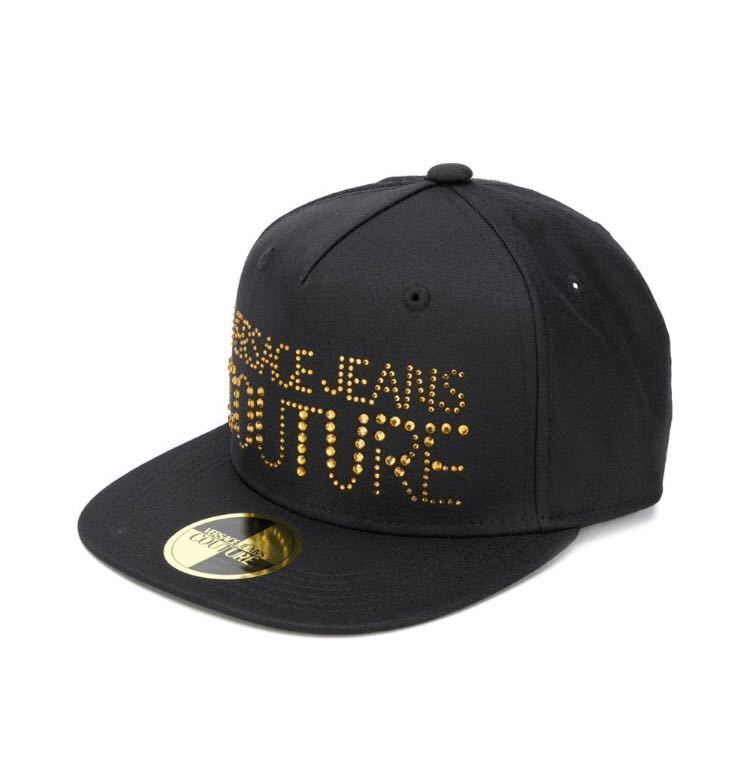 Versace Jeans coutureヴェルサーチB系ストリーCAPキャップ帽子マット黒ブラック_画像1