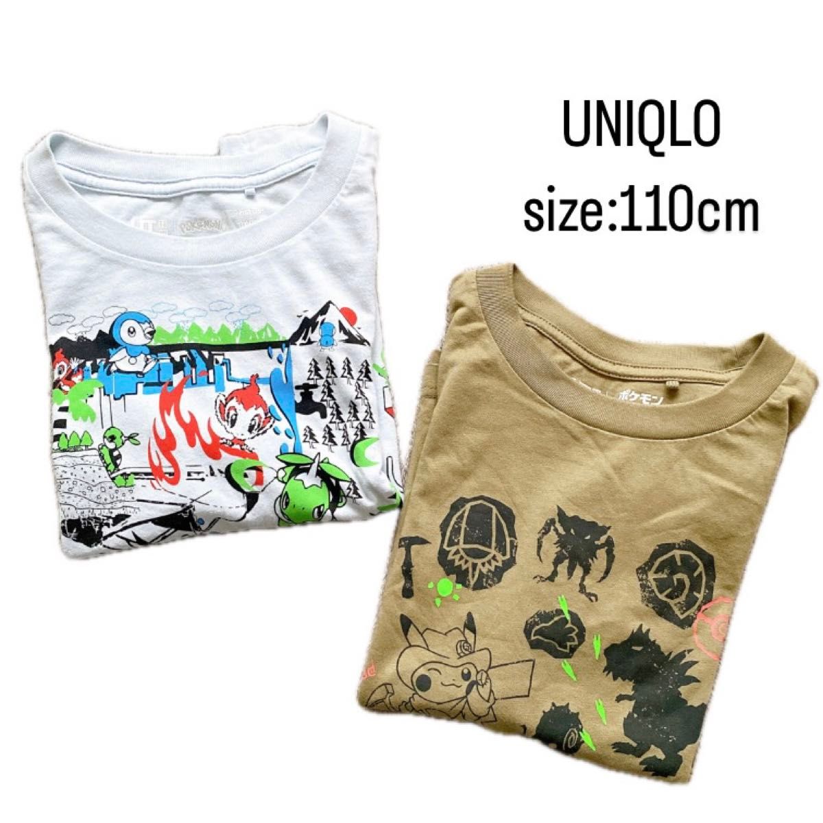 UNIQLO UT キッズ 子供服 ポケモン 化石博物館 半袖 Tシャツ 2枚 UNIQLO UT キッズ 子供服 ポケモン 化石博物館 半袖 Tシャツ 2枚