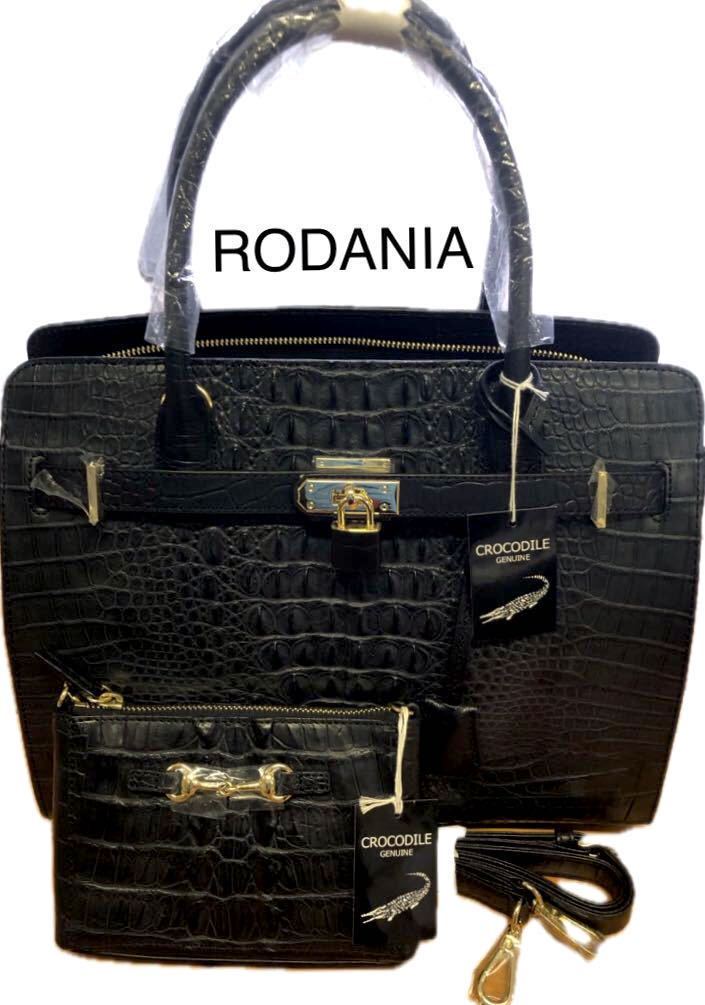 RODANIA ロダニア 2WAYハンドバッグ クロコダイル ブラック RODANIA ロダニア 2WAYハンドバッグ クロコダイル ブラック