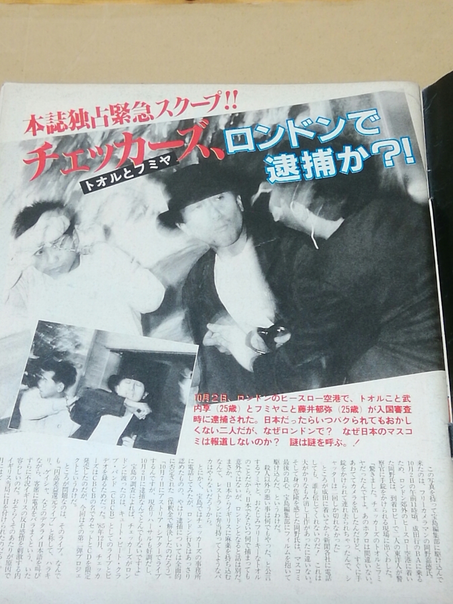 宝島　1987年11月号　チェッカーズ、桑田佳祐、藤井尚之、ブルーハーツ、ラフィンノーズ、バンドファイル_画像3