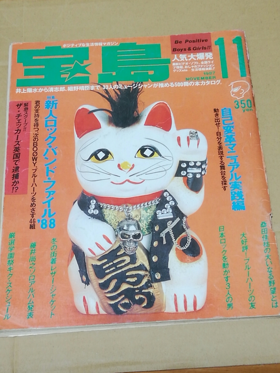 宝島　1987年11月号　チェッカーズ、桑田佳祐、藤井尚之、ブルーハーツ、ラフィンノーズ、バンドファイル_画像1