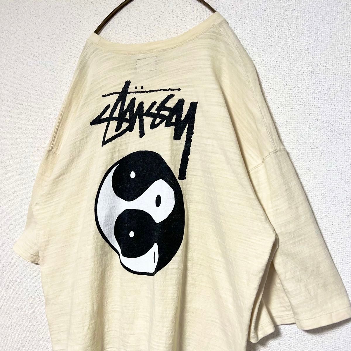 希少ワイドデザイン】STUSSY ステューシー ビッグロゴ 陰陽 半袖 希少ワイドデザイン】STUSSY ステューシー ビッグロゴ 陰陽 半袖