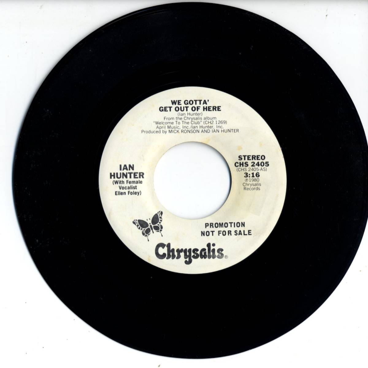 Ian Hunter 「We Gotta Get Out Of Here」米国CHRYSALIS盤プロモ用EPレコード_画像1