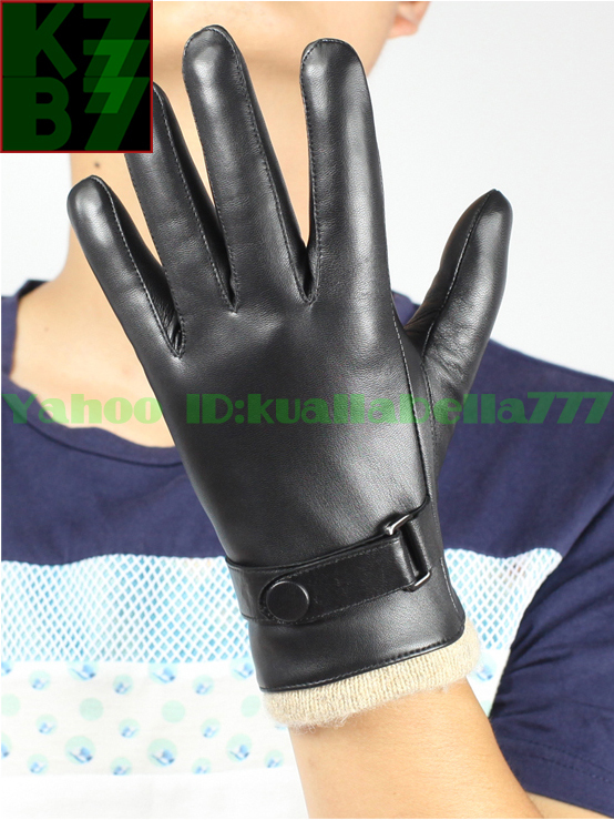 [ country . peerless ] men's ram leather glove book@ leather gloves outdoor Rider's student man autumn winter going to school commuting protection against cold heat insulation cold . measures *S-XXL Q23