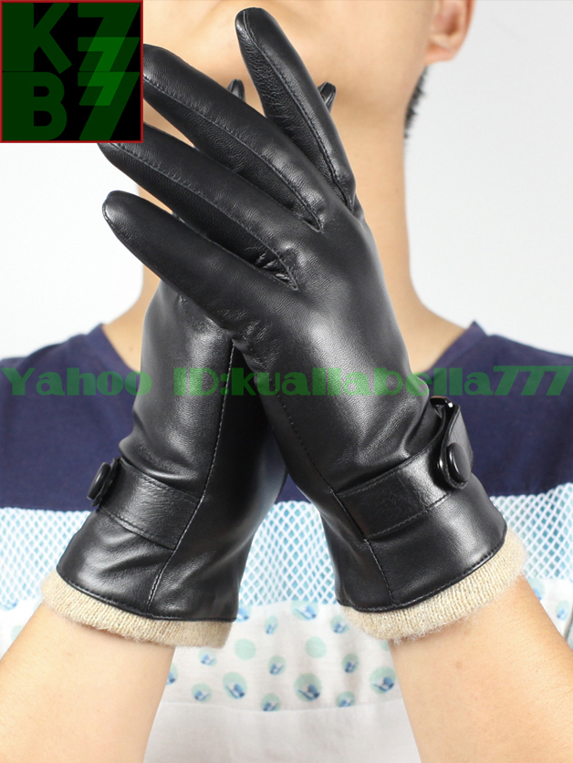 [ country . peerless ] men's ram leather glove book@ leather gloves outdoor Rider's student man autumn winter going to school commuting protection against cold heat insulation cold . measures *S-XXL Q23