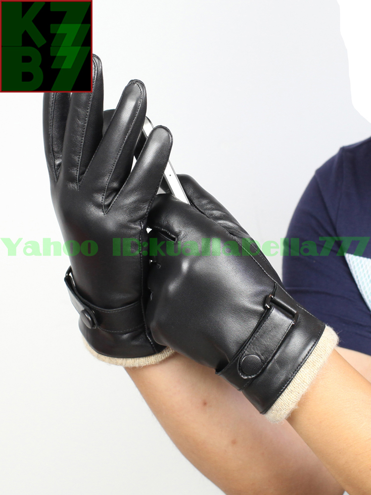 [ country . peerless ] men's ram leather glove book@ leather gloves outdoor Rider's student man autumn winter going to school commuting protection against cold heat insulation cold . measures *S-XXL Q23