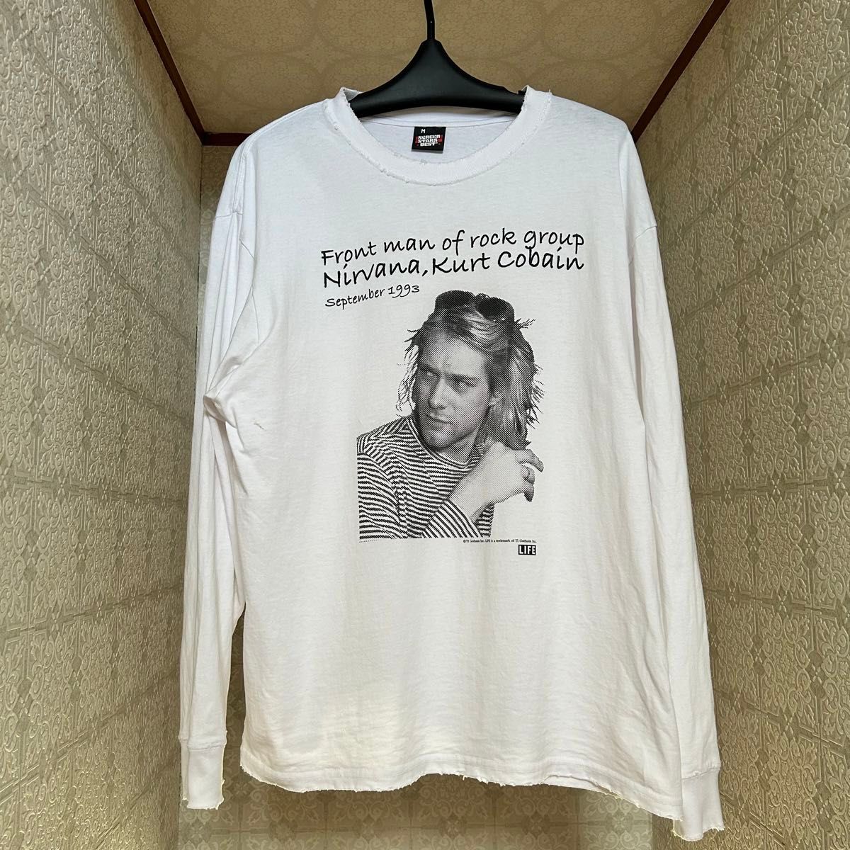 LIFE カートコバーン ロンT 白 古着 Nirvana 長袖 Tシャツ LIFE カートコバーン ロンT 白 古着 Nirvana 長袖 Tシャツ