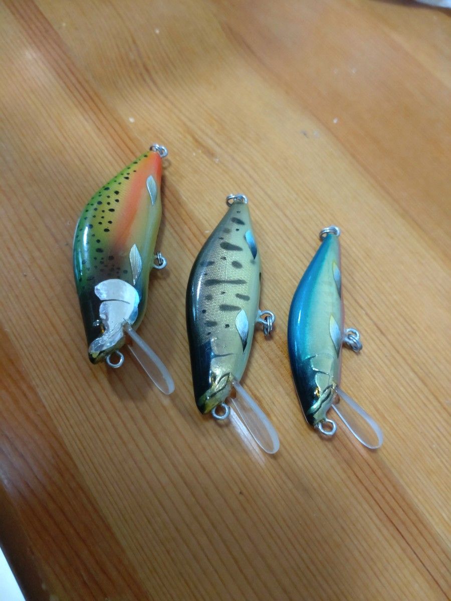 ハンドメイドミノー 3個セット ハンドメイド トラウト ルアー ハンドメイドミノー 3個セット ハンドメイド トラウト ルアー