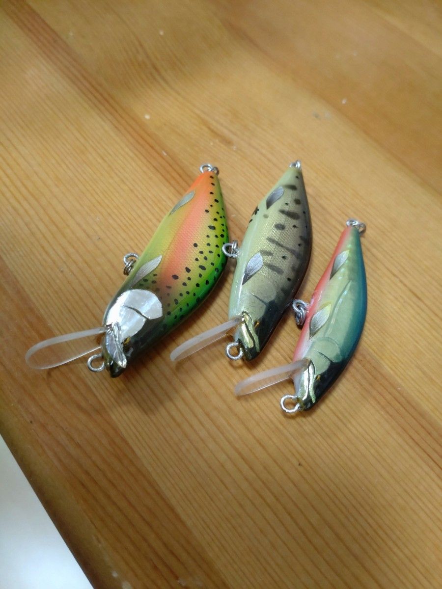 ハンドメイドミノー 3個セット ハンドメイド トラウト ルアー ハンドメイドミノー 3個セット ハンドメイド トラウト ルアー