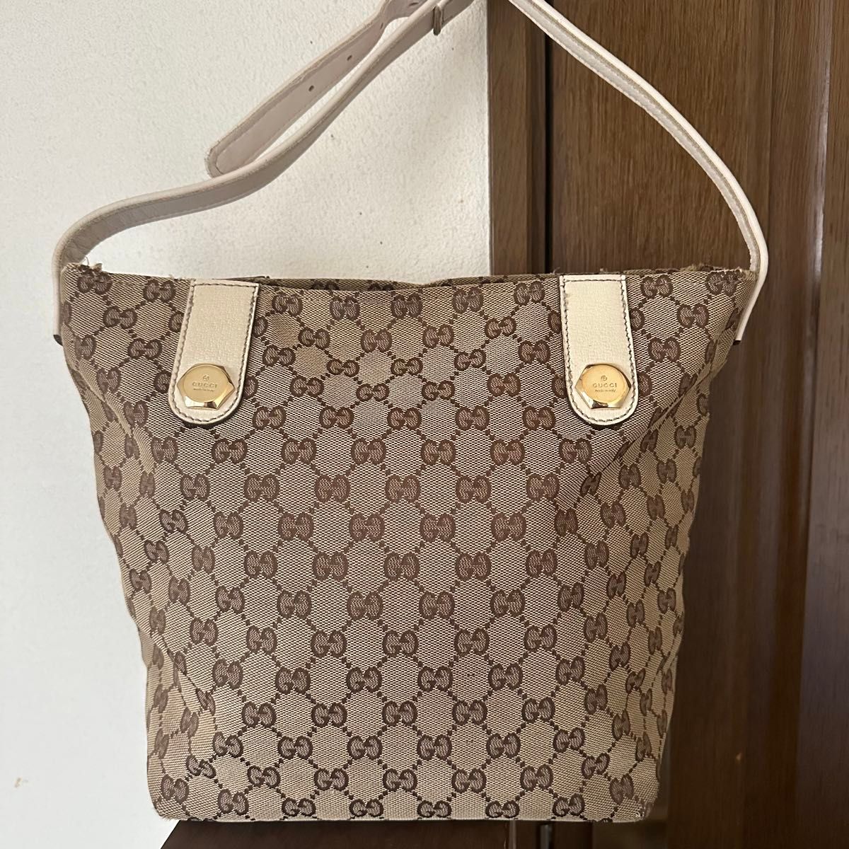 GUCCI グッチ GGキャンバス レザー 金具 バッグ 斜め掛けショルダーバッグ