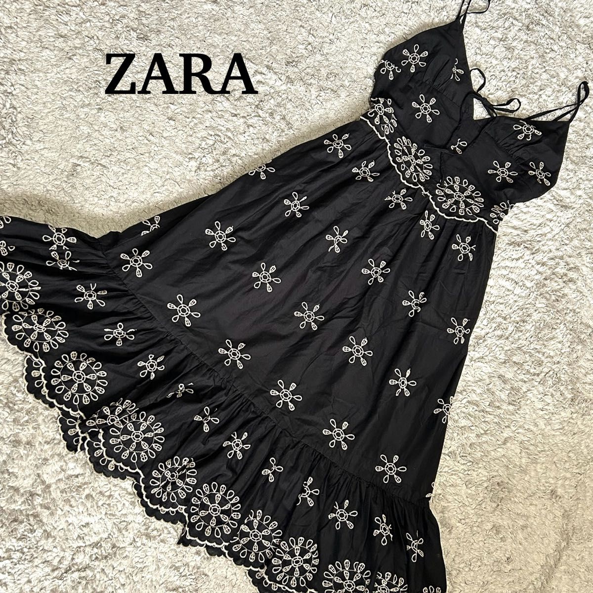 美品】ZARA ザラ キャミワンピース ロングワンピース カット 美品】ZARA ザラ キャミワンピース ロングワンピース カット
