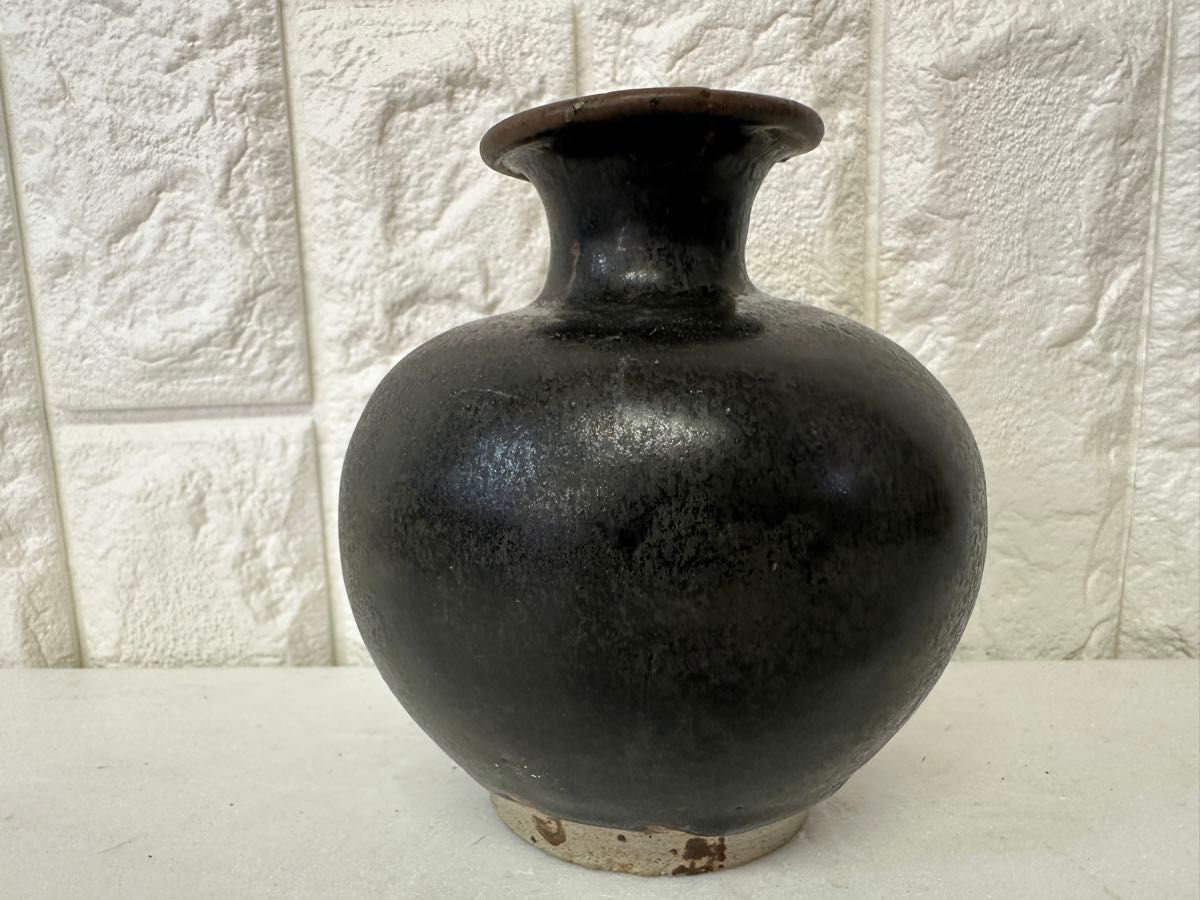 中国 宋時代 黒釉 天目壺 花器 花入 花瓶 茶道具 置物 骨董品 中国 宋時代 黒釉 天目壺 花器 花入 花瓶 茶道具 置物 骨董品
