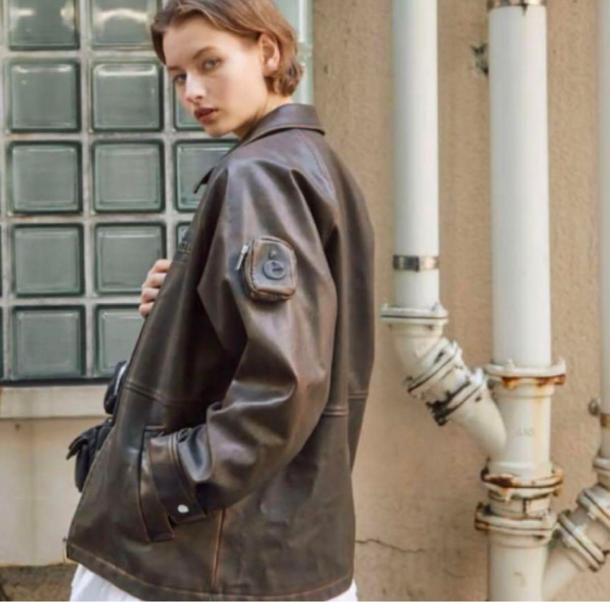 エピヌ pine leather jacket ダメージブラウン|Yahoo!フリマ エピヌ pine leather jacket ダメージブラウン|Yahoo!フリマ