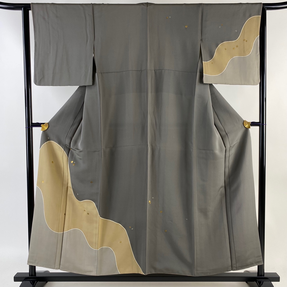  tsukesage length 154.5cm sleeve length 62.5cm S.. what . gold paint . dividing grey silk preeminence goods [ used ]