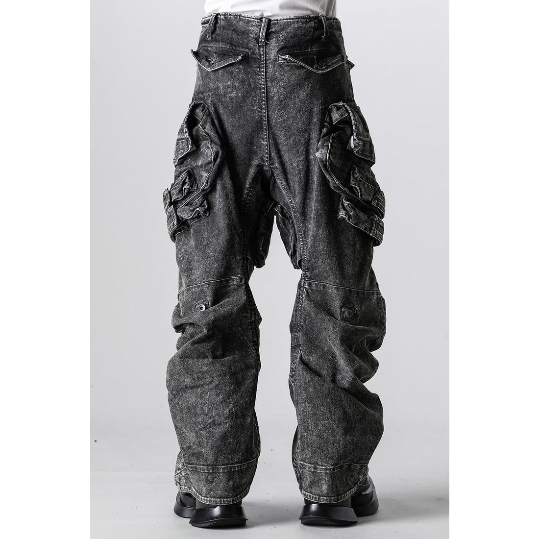 新品JULIUSユリウス 10 5ozストレッチデニムガスマスクカーゴワイドパンツ Acid Gray 新品JULIUSユリウス 10 5ozストレッチデニムガスマスクカーゴワイドパンツ Acid Gray