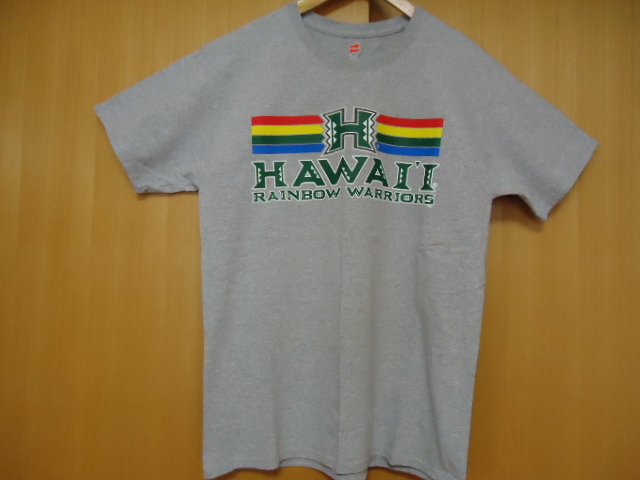 即決 ハワイ ハワイ大学 RAINBOW WARRIORS Ｔシャツ グレー色 Ｍの画像3