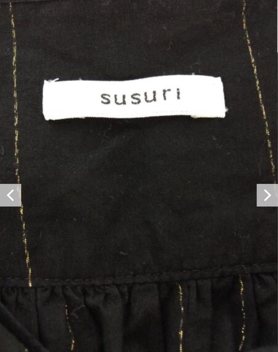 susuri ススリ susuri ブリューゲルワンピース M 金糸ストライプ susuri ススリ susuri ブリューゲルワンピース M 金糸ストライプ