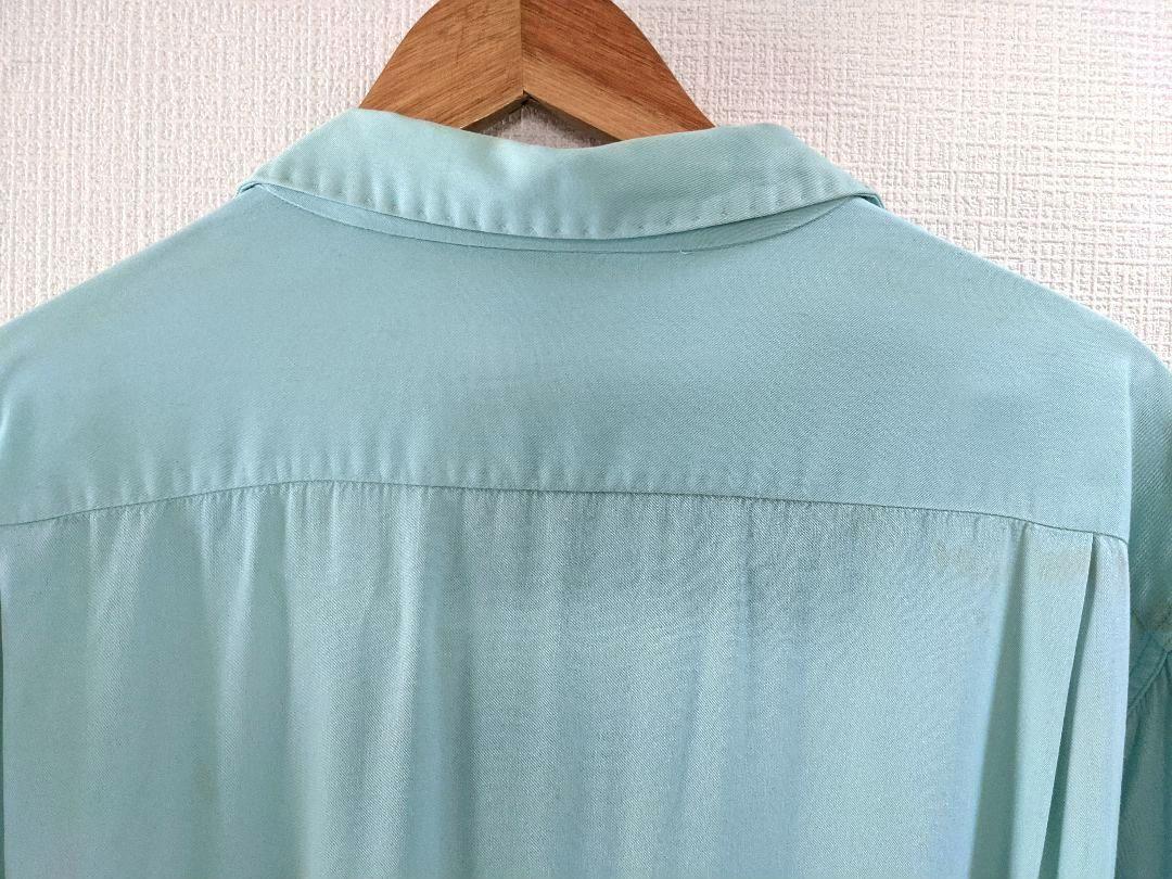 50s ARROW ティファニーブルー 長袖シャツ XL レーヨン 50s ARROW ティファニーブルー 長袖シャツ XL レーヨン