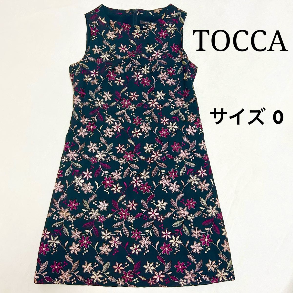 TOOCA トッカ ワンピース 刺繍 花柄 総柄 黒 ブラック 膝上 TOOCA トッカ ワンピース 刺繍 花柄 総柄 黒 ブラック 膝上
