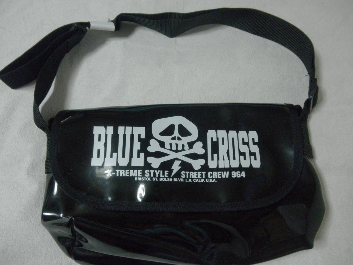 * new goods unused Blue Cross shoulder bag enamel for children man black black color brand 
