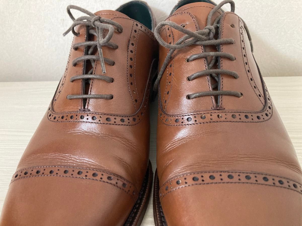 美品】Perfetto ビジネスシューズ メダリオンシューズ ブラウン 美品】Perfetto ビジネスシューズ メダリオンシューズ ブラウン