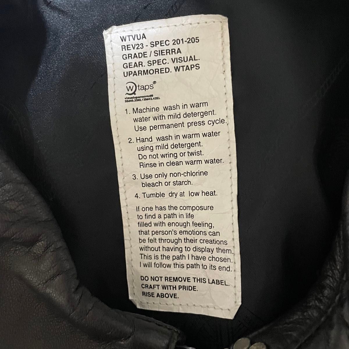 WTAPS ダブルタップス A-2 ラムレザー ジャケット フライト WTAPS ダブルタップス A-2 ラムレザー ジャケット フライト