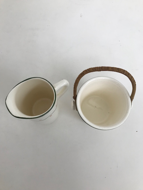 ミルクポット＋シュガーポット【アンティーク】陶器製 (253)