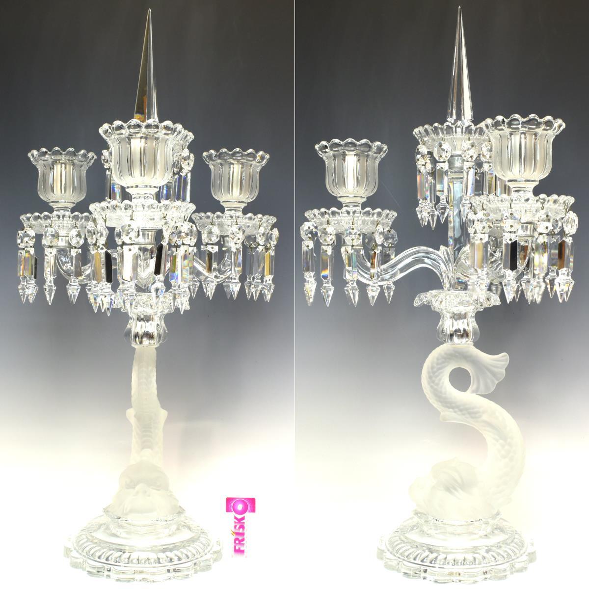 趣楽】 Baccarat バカラ クリスタル 「ドルフィン キャンドル 趣楽】 Baccarat バカラ クリスタル 「ドルフィン キャンドル