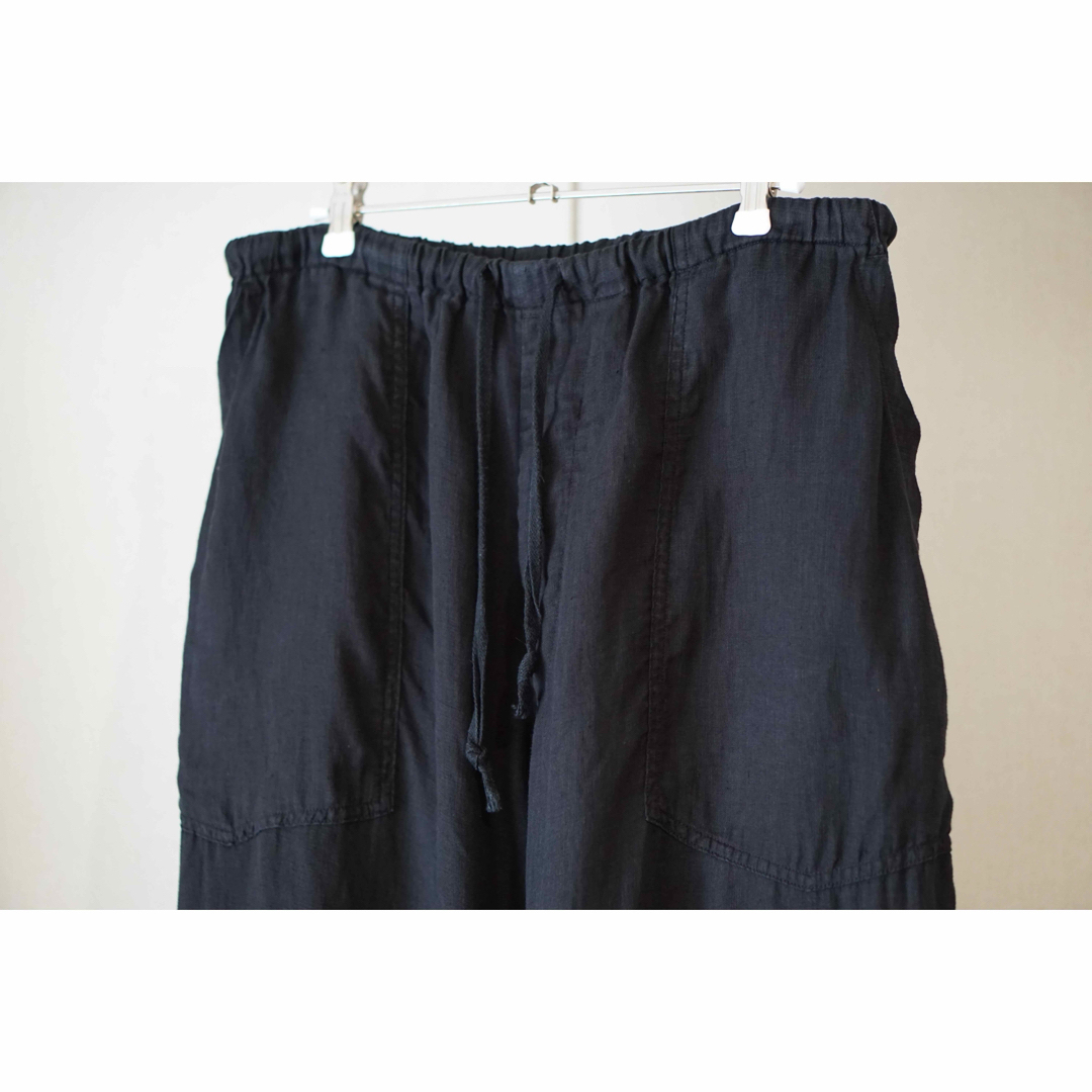 23SS COMOLI リネンWクロス ドローストリングパンツ 3 ブラック 23SS COMOLI リネンWクロス ドローストリングパンツ 3 ブラック