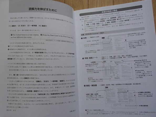 ◆「SKYWARD OCEAN Course 最新入試英語長文20選」◆問題/解答/予習復習ノート 計3冊◆桐原書店:刊◆_画像2