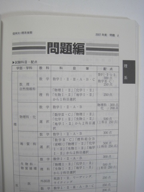 赤本 教学社 信州大学 後期日程 2008 後期（ 医学部 英語 数学 掲載 ）（検索用→ 過去問 医学部 理系 後期 前期日程 前期 対策 ）_画像5